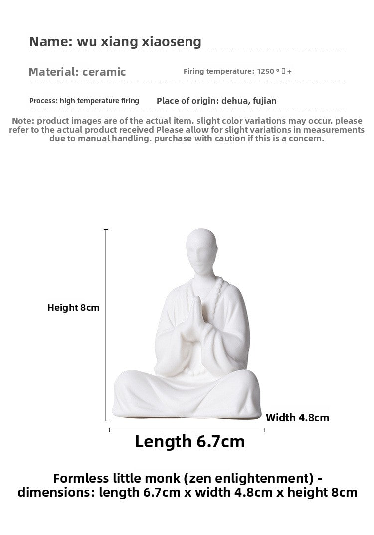 zensoullab Chinese Style Little Monk Home Decor Ceramic Zen Unphase Buddha Tea Ceremony Fish Tank Landscaping Micro Landscape Bonsai Decoration