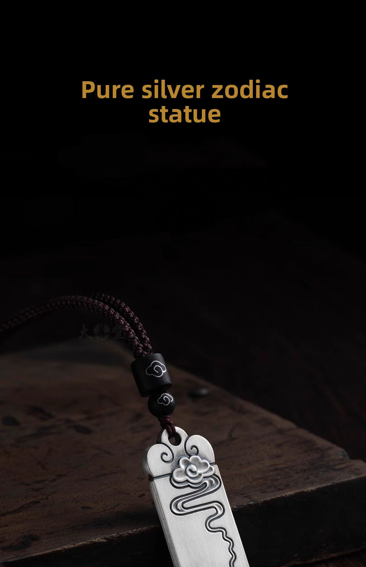 Zensoullab Thai Silver Solid Auspicious Cloud Zodiac Life Statue Pendant Men's Necklace Girls Valentine's Day Gift for Girlfriend