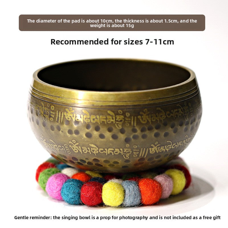 zensoullab Nepal Handmade Wool Felt Mat Round Ball Wool Ball Mat Bowl Mat Coaster Incense Burner Ritual Tool Mat Direct Supply
