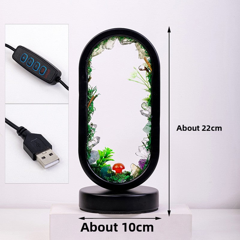 zensoullab Natural Crystal Raw Stone Oval Forest Mushroom Lamp Home Decoration Atmosphere Night Light Bedside Lamp Ornament