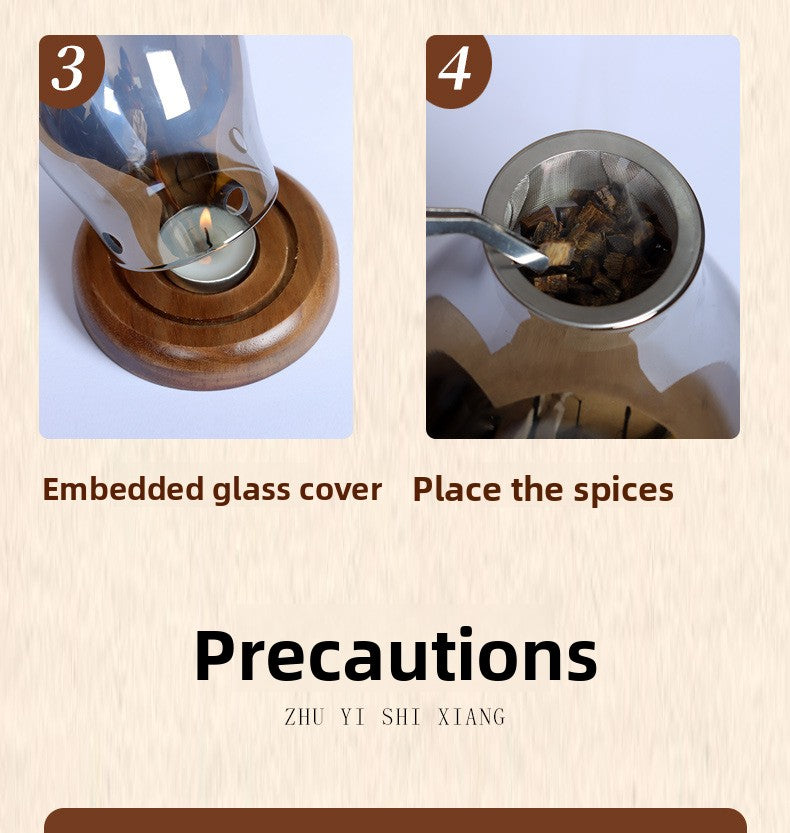 zensoullab Fireproof Candle Incense Burner Agarwood Wood Chips Aromatherapy Lamp Glass Incense Burner Glass Candle Holder Aromatherapy Lamp