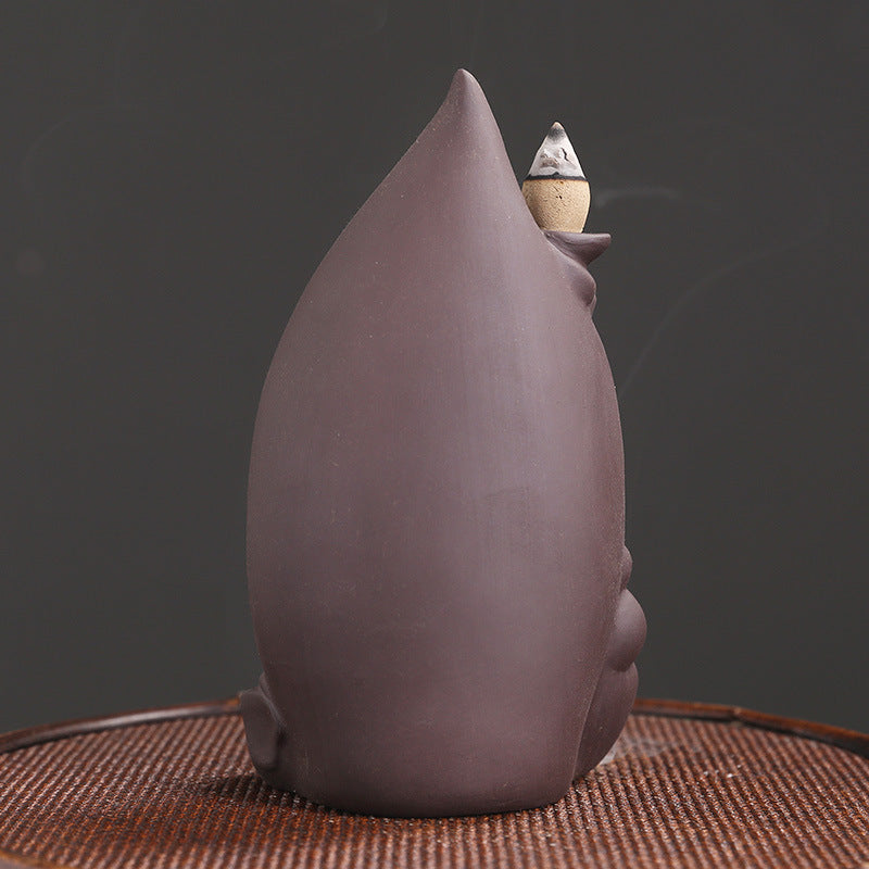 zensoullab Purple Clay Sandalwood Incense Burner Craft Ornament Original Xiangyun Little Monk Incense Holder Waterfall Backflow Incense Burner