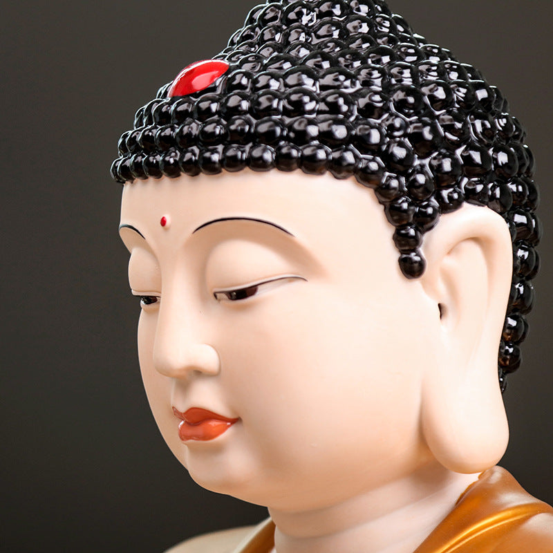 zensoullab Premium Ceramic Large Buddha Head Chinese Zen Style Buddha Statue Amitabha Buddha Tathagata Home Buddha Hall Gift Home Decoration