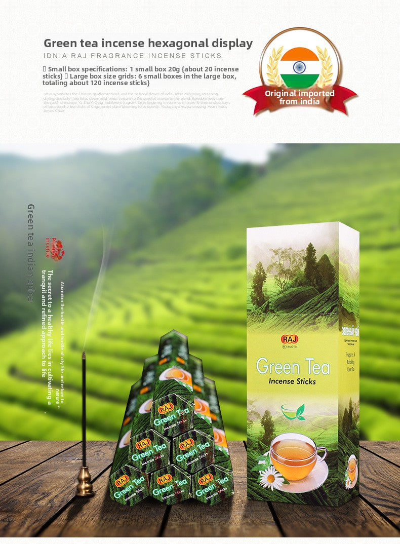 zensoullab Indian Incense Green Tea en Tea Authentic Indian Original Imported Handmade Aromatherapy Incense Stick 843