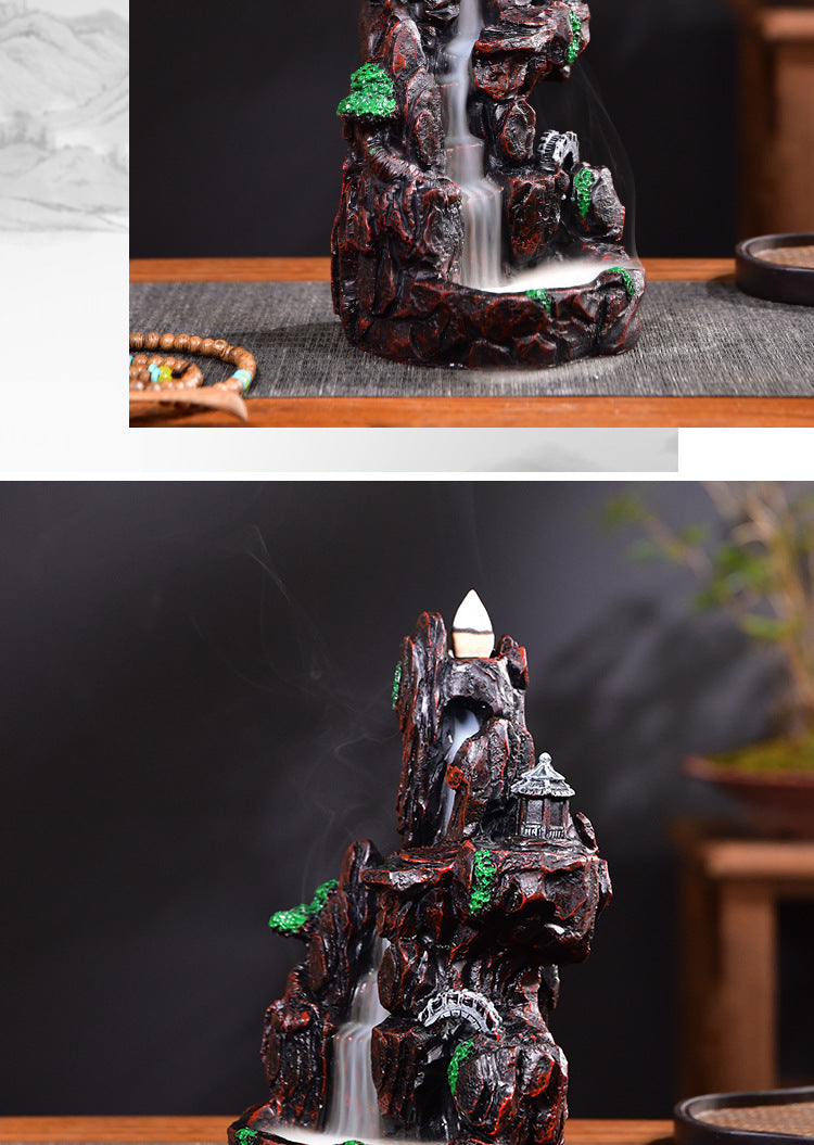 zensoullab Backflow Incense Sandalwood Indoor Aromatherapy Burner Home Living Room Resin Mountain Water Creative Small Ornament Incense Burner