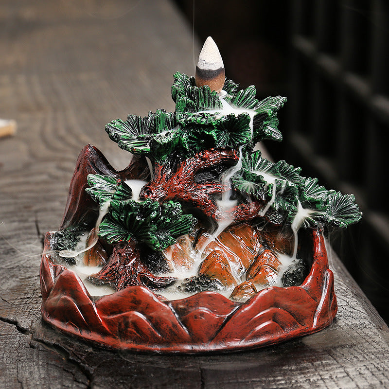 zensoullab Resin Christmas Tree Christmas Backflow Incense Burner Creative Pine Tree Smoke Backflow Aromatherapy Burner Home Decoration Ornament