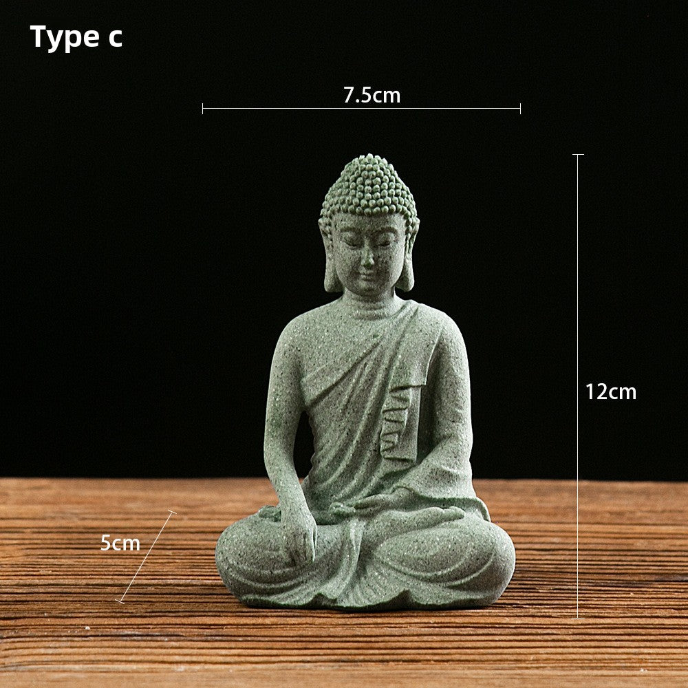 zensoullab Desktop Chinese Style Northern Wei Dynasty Buddha Statue Buddha Micro Landscape Fish Tank Landscaping Rockery Desktop Ornament Tea Pet Incense Decoration