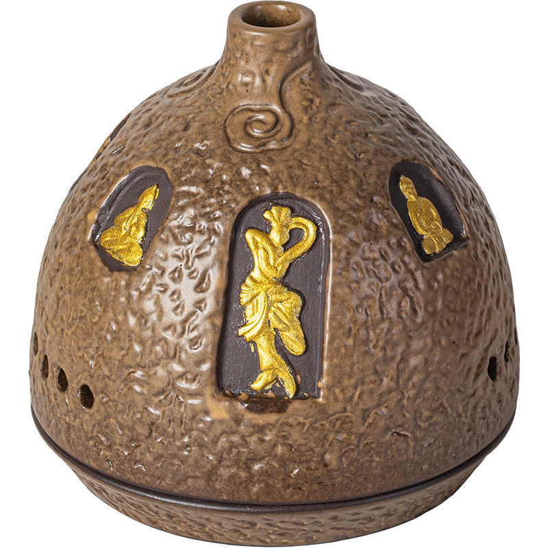 zensoullab Dunhuang Ceramic Incense Burner Home Indoor Incense Holder Incense Stand Aromatherapy Burner Zen Tea Room Desktop Incense Burner Ornament