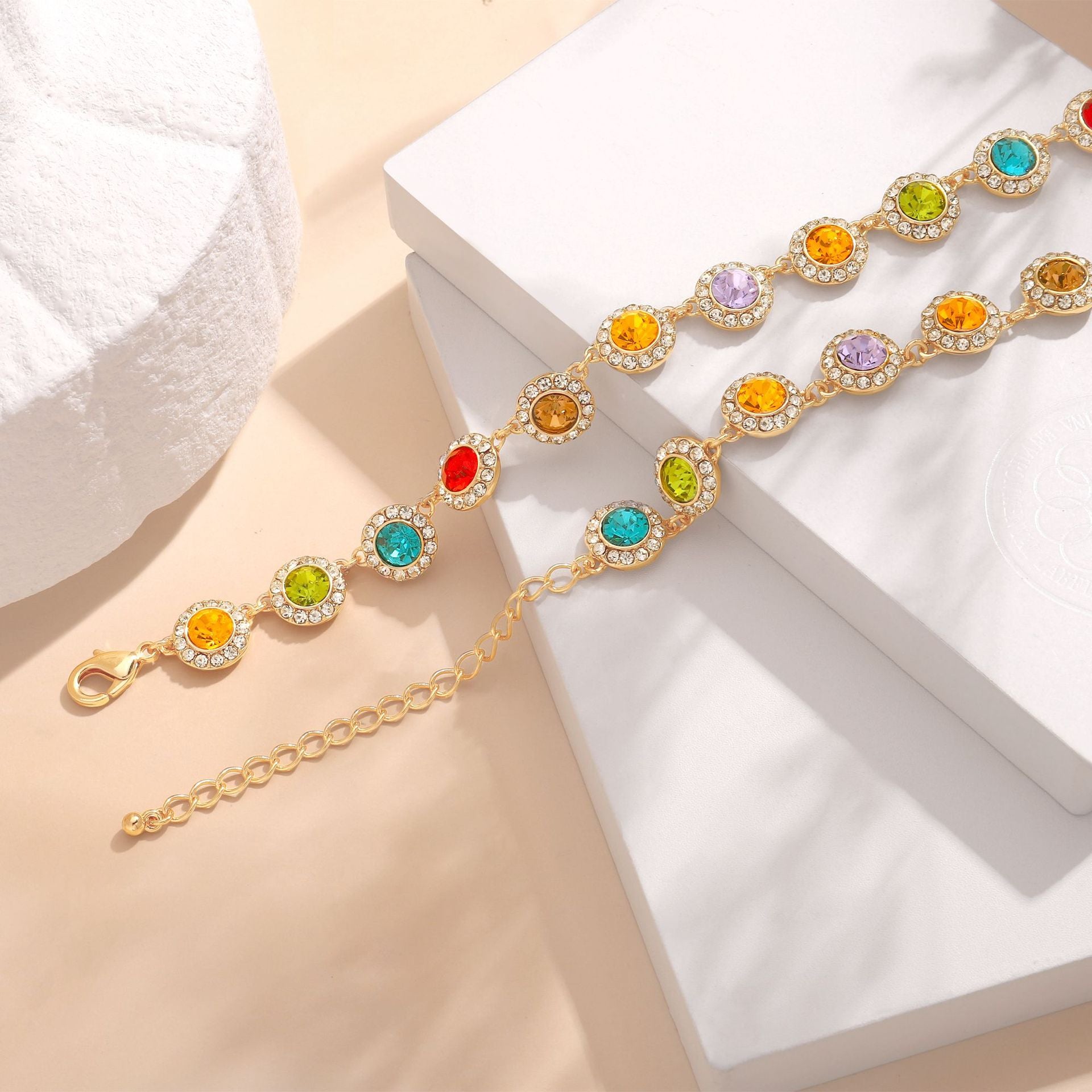 zensoullab Retro Colorful Dopamine Necklace Retro Fashion Necklace Elegant Fashion Collarbone Chain Jewelry