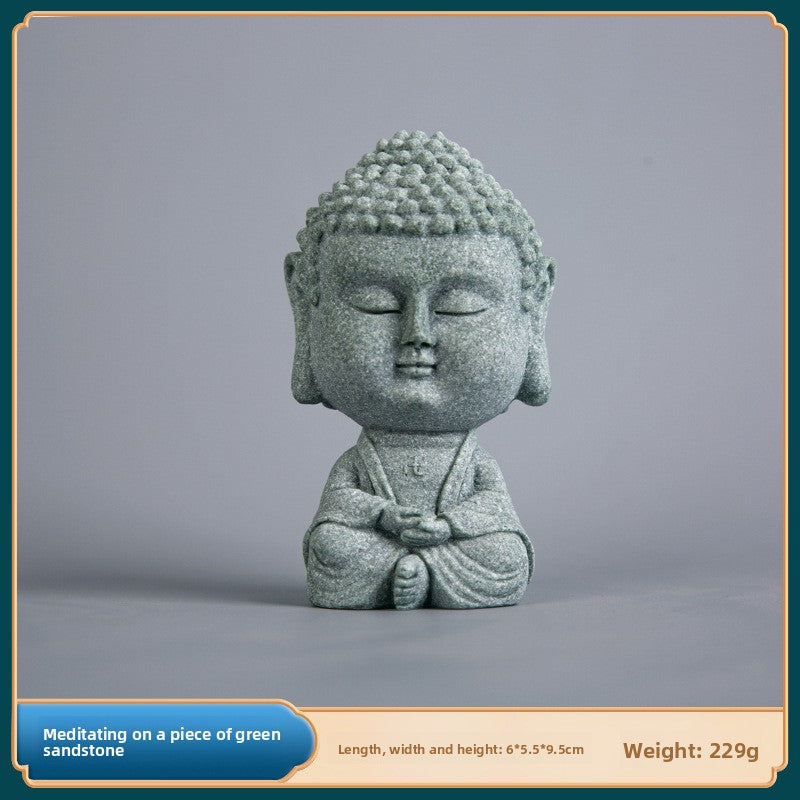 zensoullab Desktop Chinese Style Northern Wei Dynasty Buddha Statue Buddha Micro Landscape Fish Tank Landscaping Rockery Desktop Ornament Tea Pet Incense Decoration