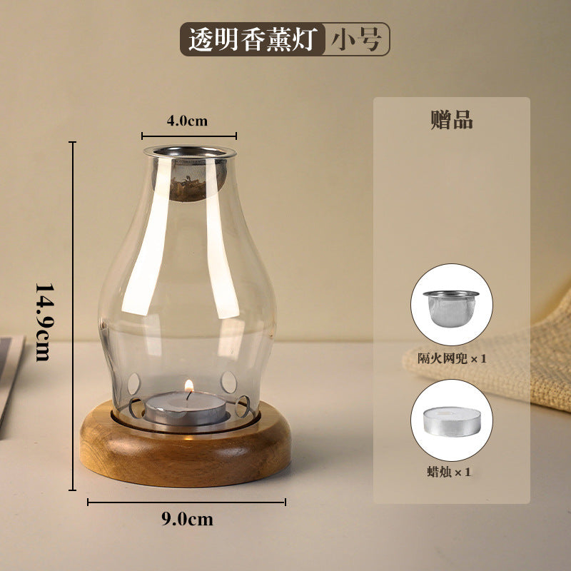 zensoullab Fireproof Candle Incense Burner Agarwood Wood Chips Aromatherapy Lamp Glass Incense Burner Glass Candle Holder Aromatherapy Lamp