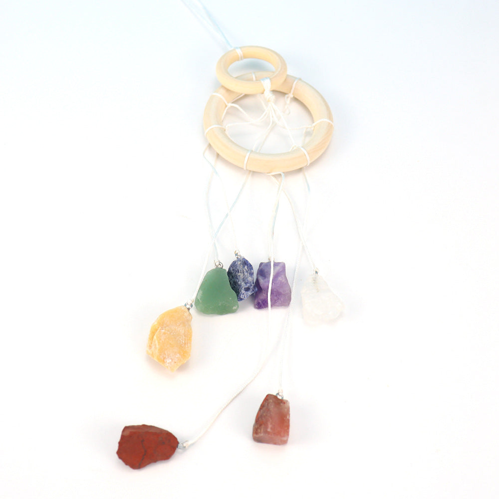 zensoullab Natural Raw Stone Crystal Wind Chime Gardening Crafts Crystal Hanging Holiday Home Decoration