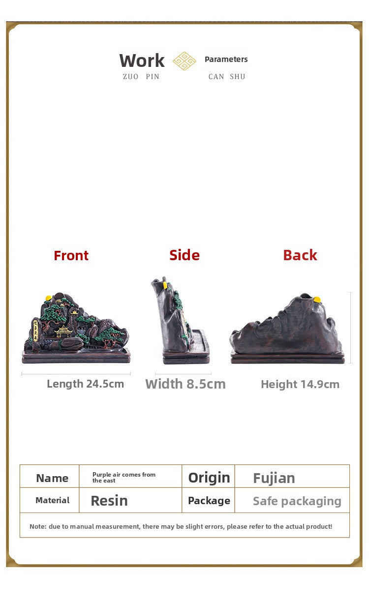 zensoullab Creative Resin Large Great Wall Backflow Incense Burner Home Decor Craft Ornament Incense Holder Incense Seat Backflow Aromatherapy Burner