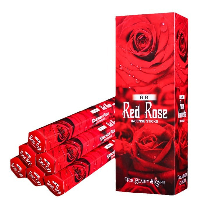 zensoullab Indian Incense Red Rose Large Box RedRose Original Imported Handmade Flower Aromatherapy Incense Stick 300