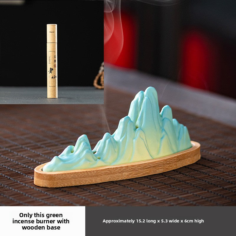 zensoullab Thousand Miles of Rivers and Mountains Ceramic Creative Incense Burner Small Incense Holder Home Indoor Zen Tea Room Aromatherapy Burner Ornament