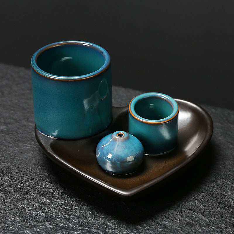 Sacred Wood Sage Holder Ins Creative Simple Incense Tray Aromatherapy Burner Heart Ceramic American Style Decoration Incense Insert Tray