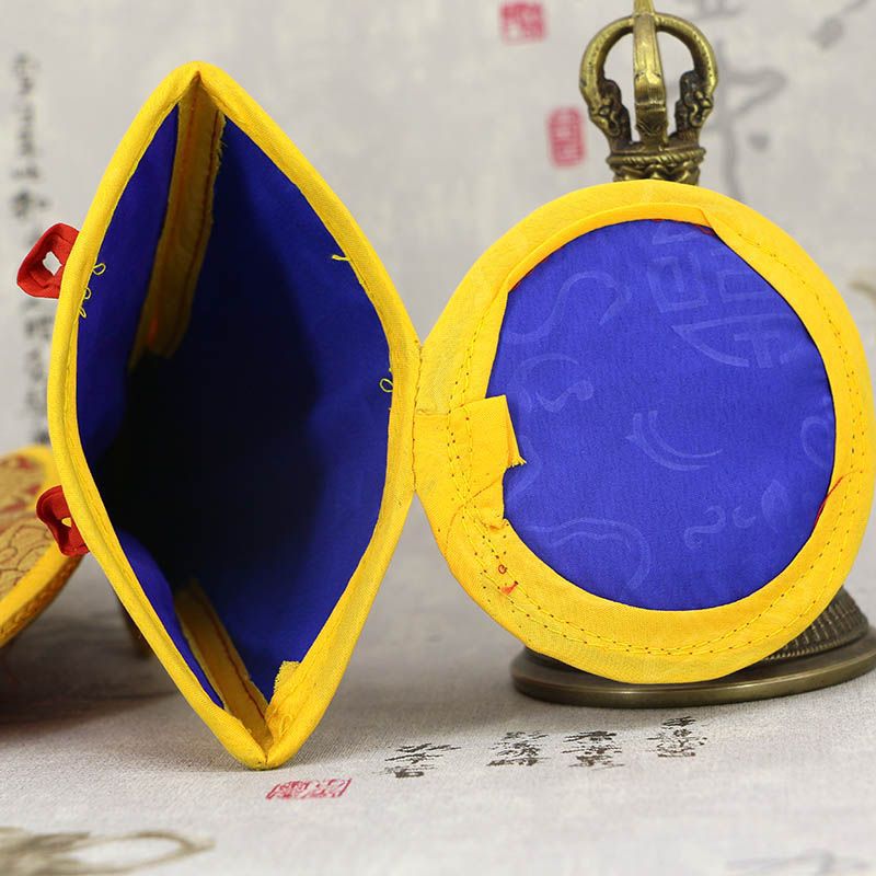 zensoullab Nepal Handicrafts Handmade Ritual Tools Set Vajra Bell and Pestle Set Ritual Bell Packaging Bag Bell and Pestle Cover Buddhist Supplies Set