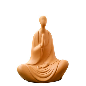 zensoullab Clay Yixing Zisha Zen Buddha Small Monk Can Cultivate Mind Handmade Tea Pet Tea Ceremony Accessories Home Decoration