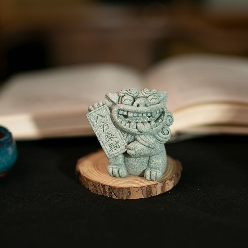 zensoullab Chinese Style Fortune-Bringing Lucky Beast Lion Desktop Creative Home Decoration Tea Pet Fish Tank Landscape Ornament Decoration