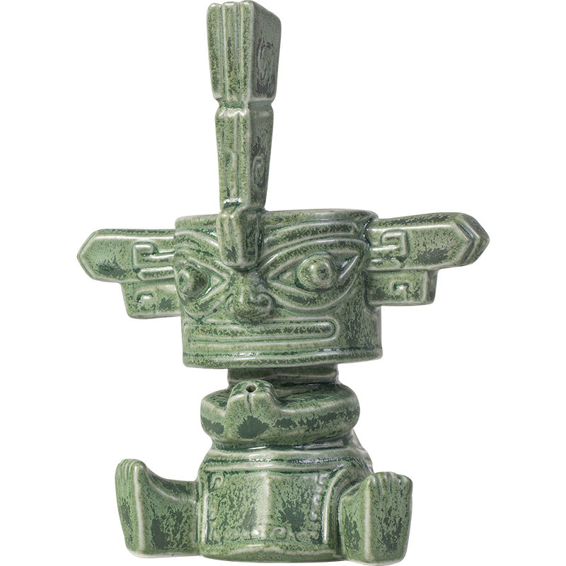 zensoullab Sanxingdui Bronze Large Standing Figure Mask Incense Burner Incense Holder Ceramic Ornament Study Desk Cultural Creative Figurine Gift