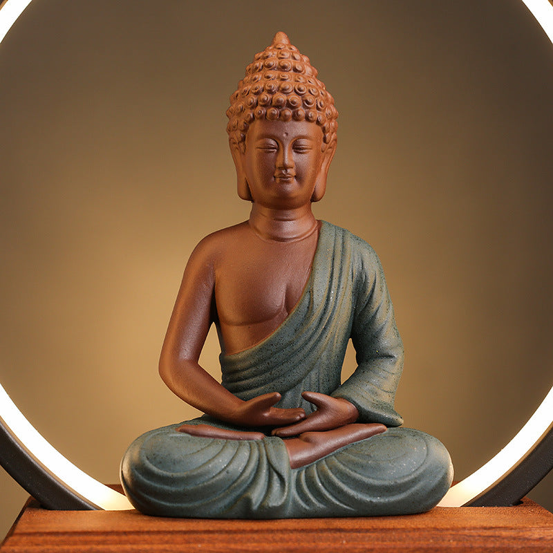 zensoullab Backflow Incense Burner Indoor Incense Creative Zen Buddha Sandalwood Agarwood Tea Ceremony Entrance Living Room Ceramic Lamp Ring Ornament