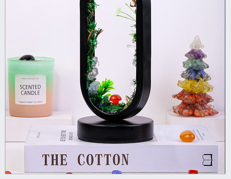 zensoullab Natural Crystal Raw Stone Oval Forest Mushroom Lamp Home Decoration Atmosphere Night Light Bedside Lamp Ornament