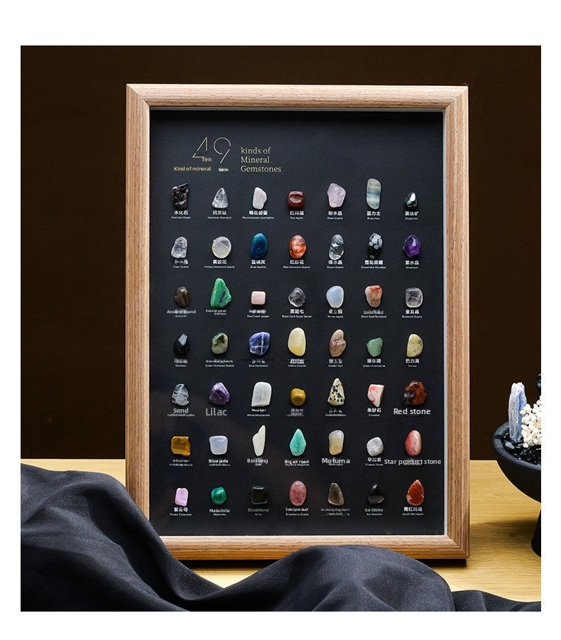 zensoullab Natural Crystal Raw Stone Mineral Specimen Frame Ornament Bilingual Science Popularization Children's Gift Home Desktop Display