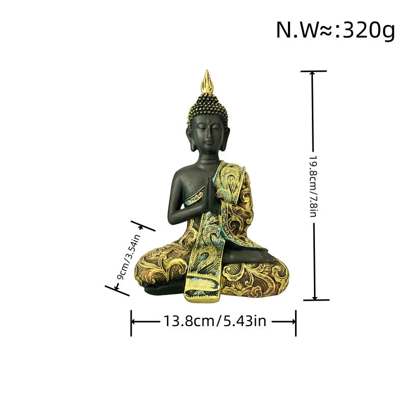 zensoullab Southeast Asian Buddha Statue Buddha Head Ornament New Chinese Zen Resin Craft Living Room Tea Room Home Retro Decoration