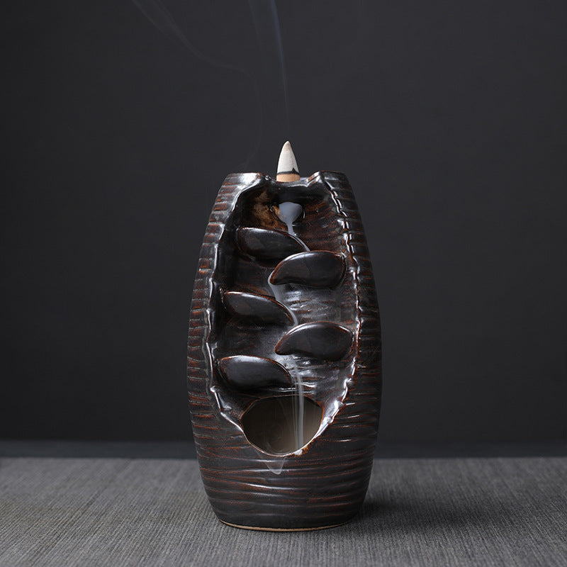 zensoullab Backflow Incense Burner Left and Right Fengyuan Kiln Change Antique Incense Large Home Creative Ornament Home Decor
