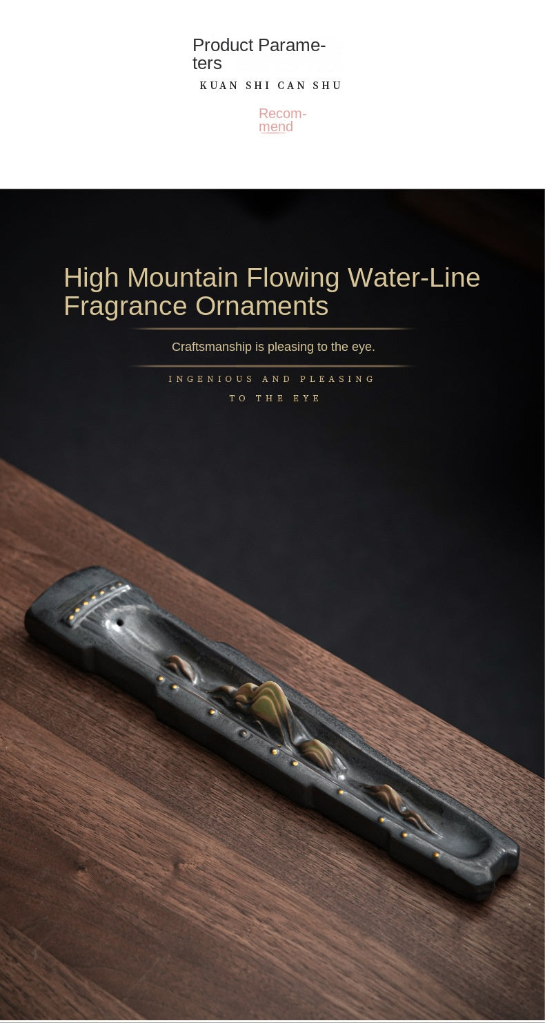 zensoullab High Mountain Flowing Water Incense Burner Ornament for Home Indoor Use, Ceramic Creative Zen Sandalwood Incense Holder