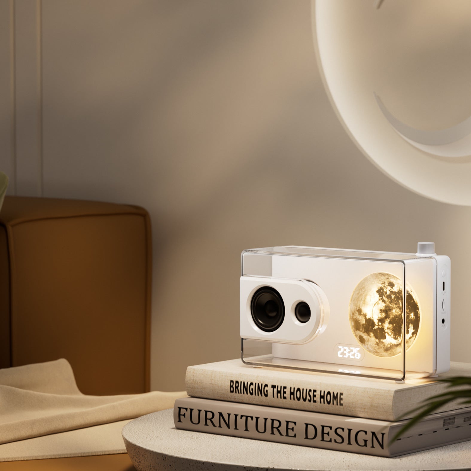 zensoullab Transparent Moonlight Box Bluetooth Speaker Atmosphere Clock Alarm Clock White Noise Moon Bluetooth Speaker Gift