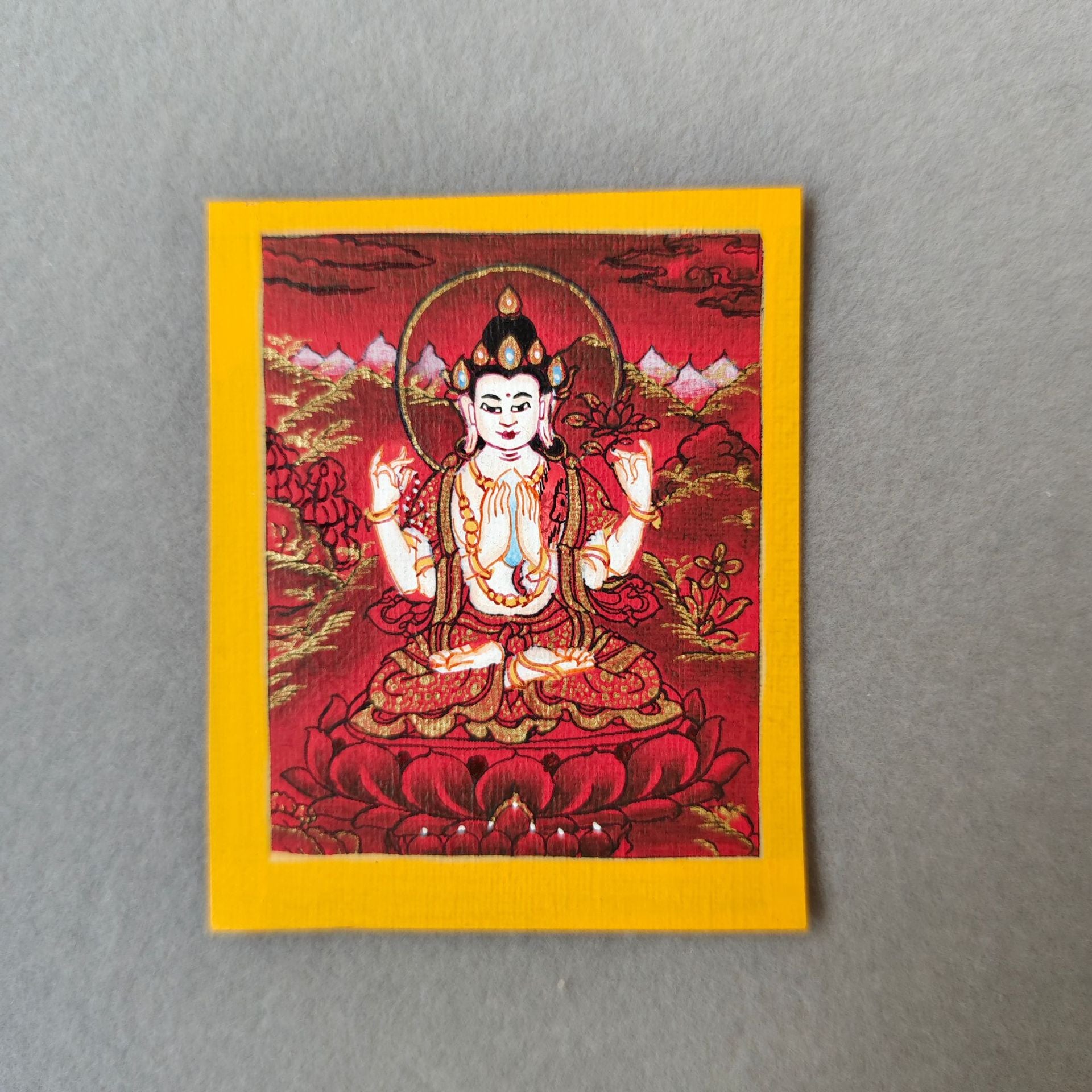 zensoullab Nepal Hand-painted Eight Guardian Deities Twelve Zodiacs Nativ Buddha Portable Thangka God of Wealth Green Tara Necklace Pendant