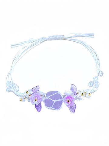 zensoullab Violet Night Natural Amethyst Crushed Stone Braided Rope