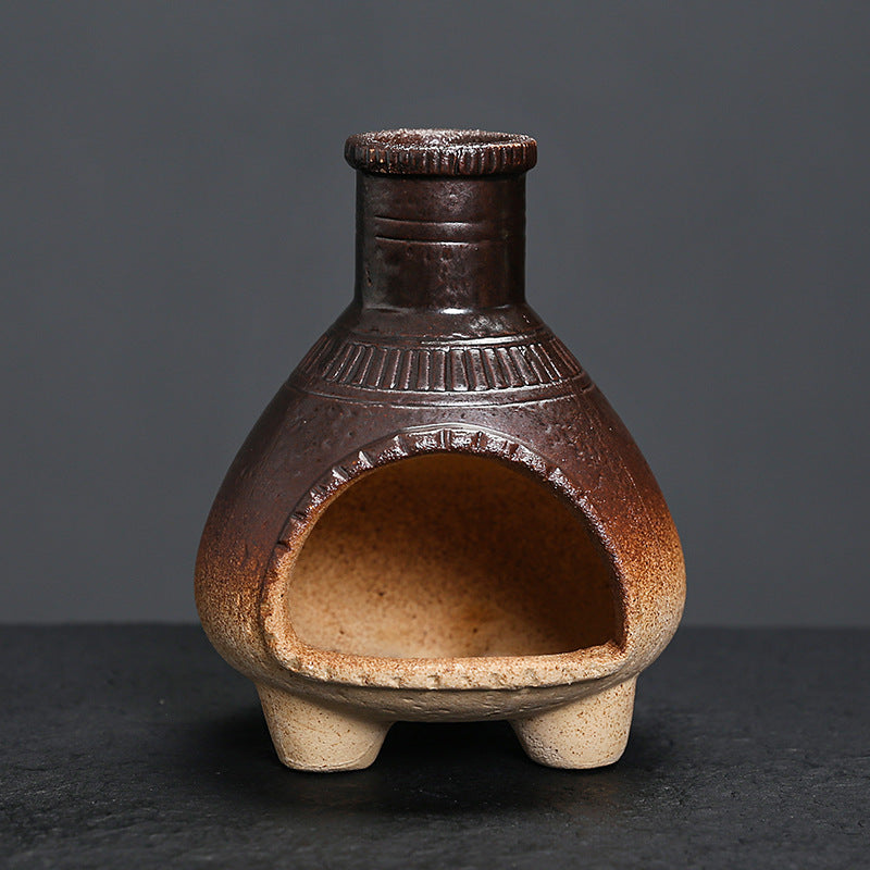 Ceramic Aromatherapy Burner Sage Incense Burner Mini Home Small Wall Stove Heat Resistant Can Be Burned with Open Flame Holy Wood Stove