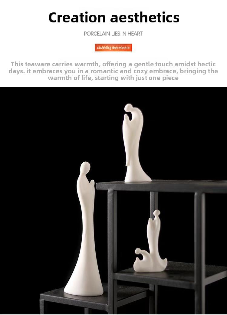zensoullab Creative Ceramic Phaseless Buddha Figurine Living Room Tea Ceremony White Porcelain Little Monk Zen Style Chinese Minimalist Decorative Ornament