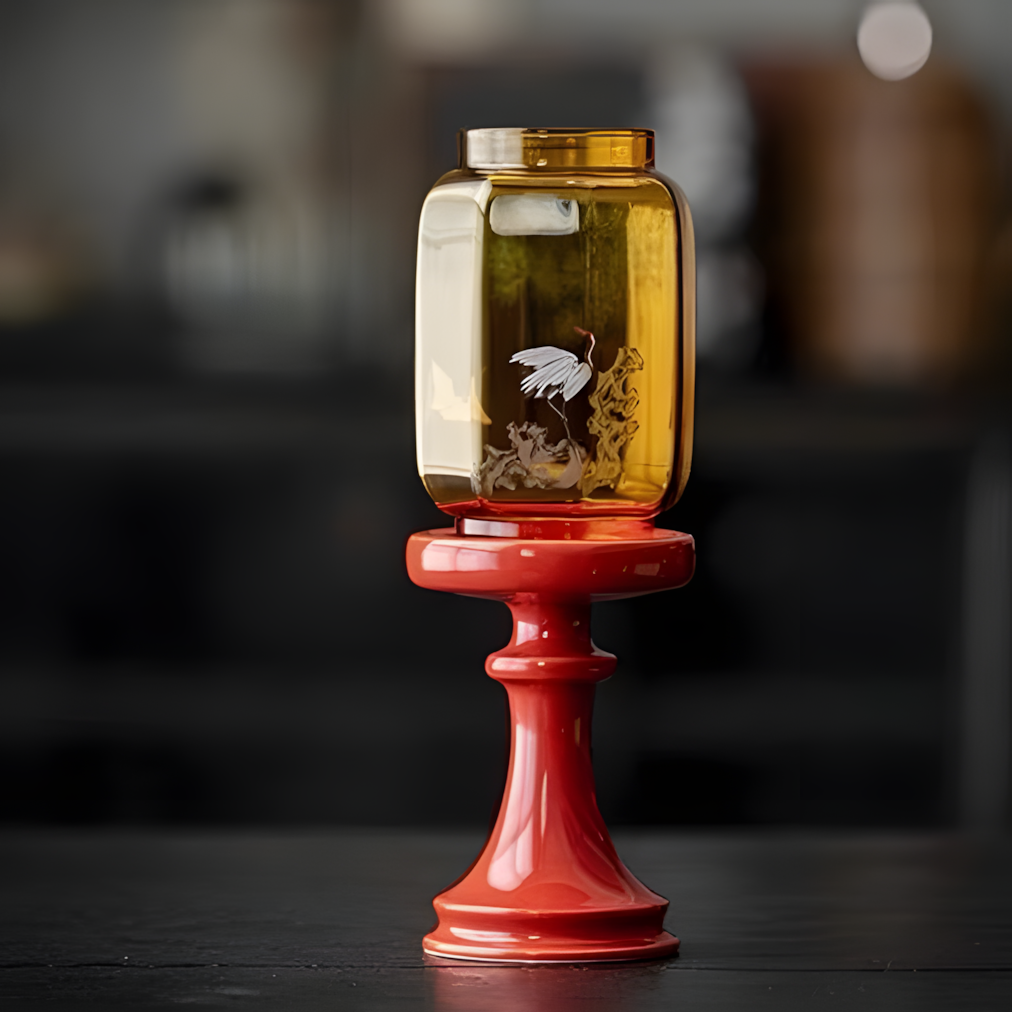 ZENSOULLAB | Eternal Crane · Meditation Glass Candle Holder