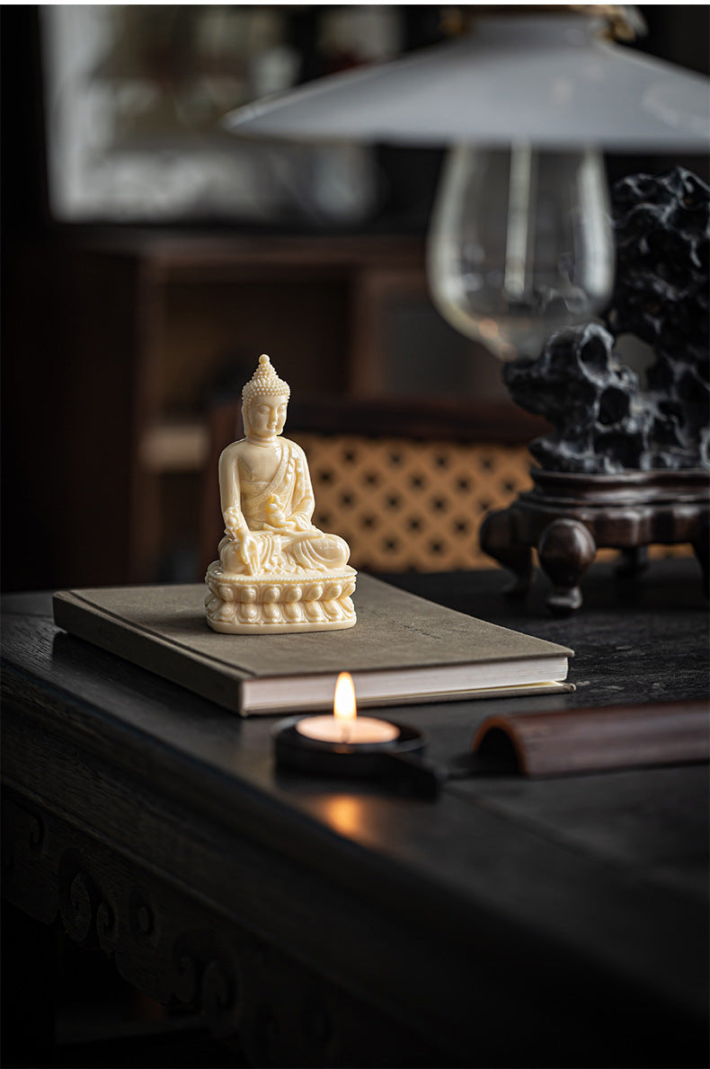 zensoullab Neoclassical Western Three Saints Figures Buddha Statue Ornaments Amitabha Bodhisattva Guanyin Decorations Resin Crafts