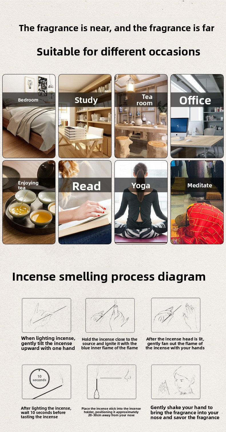 zensoullab Zen Vertical Incense Burner Hollow Incense Holder Baifu 10.5cm Incense Tube Sandalwood Incense Burner Tea Ceremony Incense Decoration