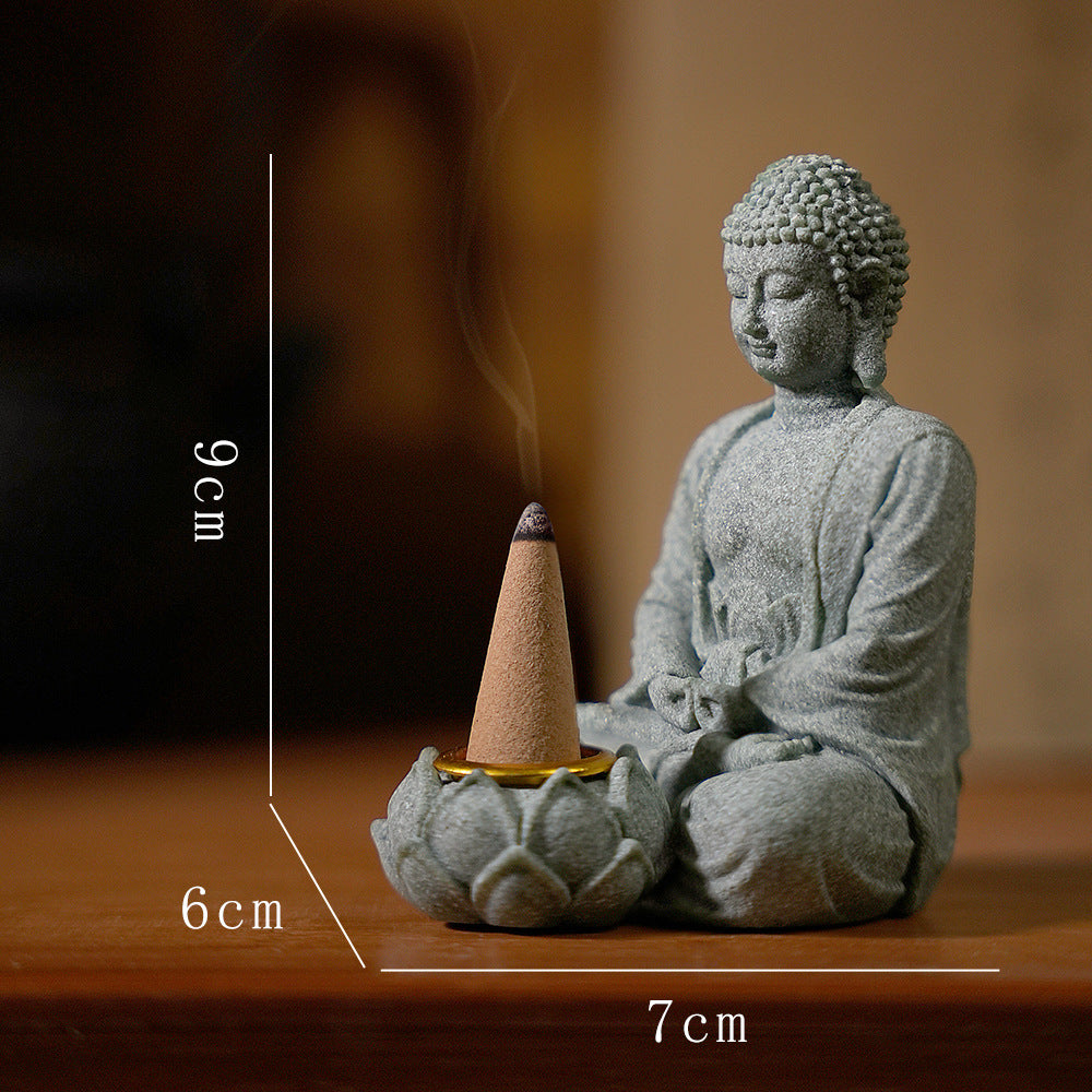 zensoullab New Buddha Statue Crafts Zen Fish Tank Landscape Ornament New Chinese Style Creative Entrance Home Decoration