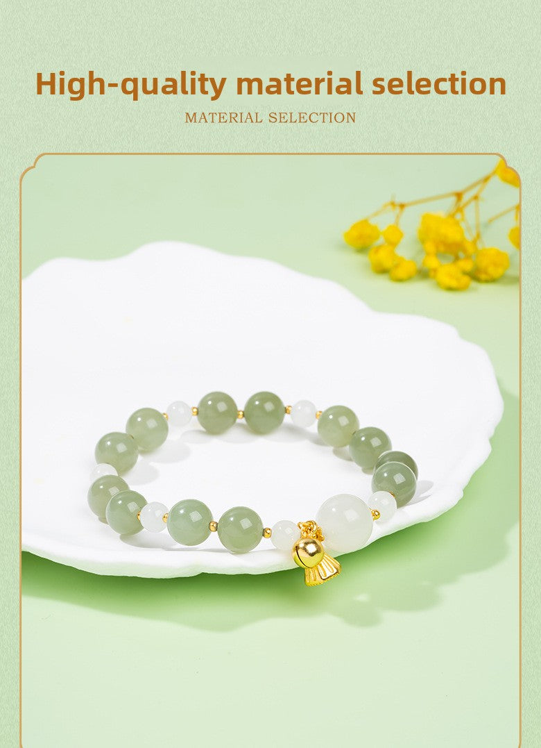 Zensoullab Natural Xinjiang Hetian Jade ICE CLEAR White Bracelet Female National Style Niche Bracelet