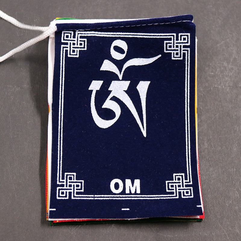 zensoullab Tibetan Style Mini Colorful Prayer Flags Wind Horse Flags Car Hanging Guanyin Heart Mantra Six-Word Great Ming Mantra