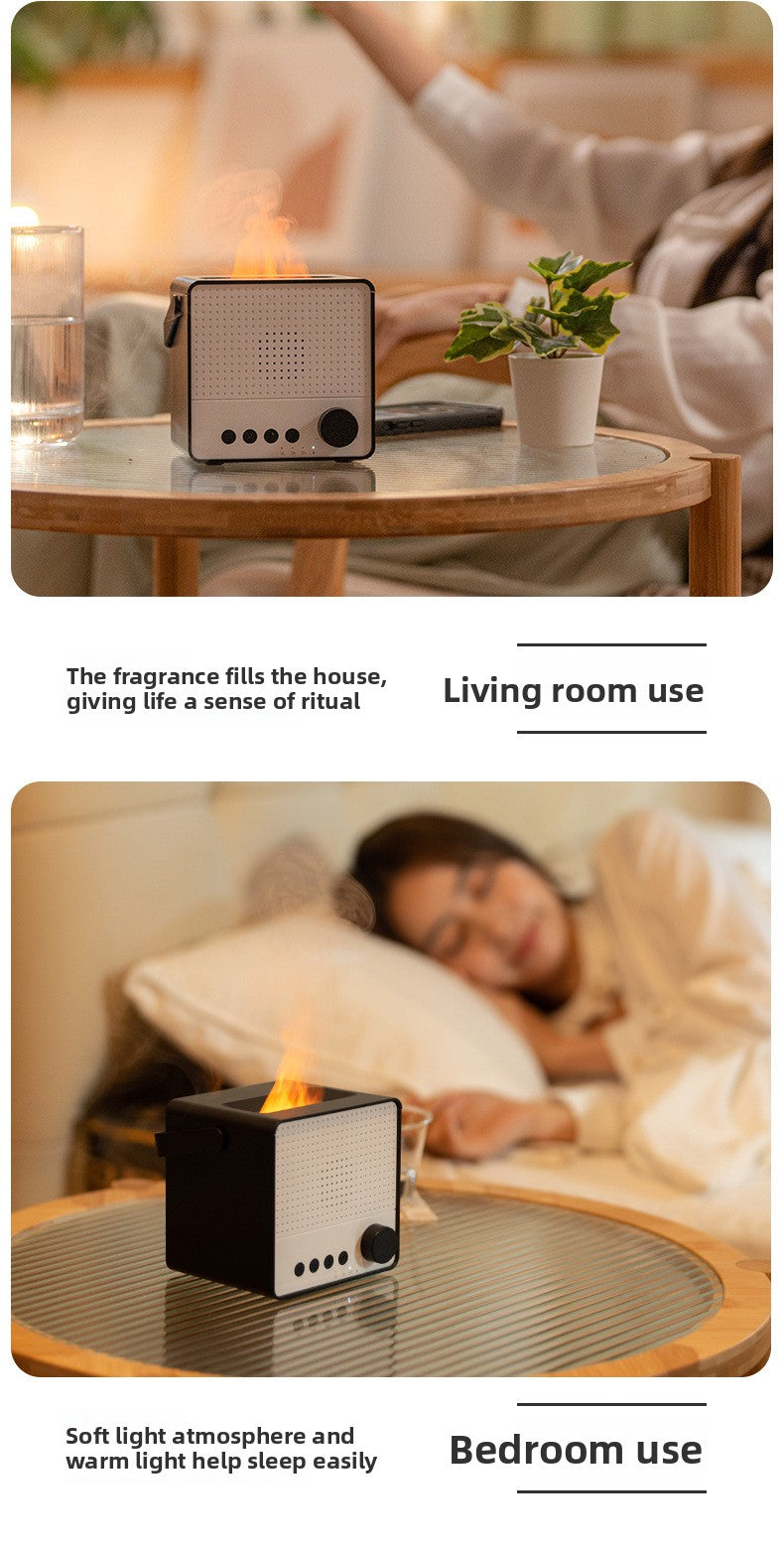 zensoullab Creative Simulated Flame Aromatherapy Machine Multifunctional Humidifier Home White Noise with Bluetooth Speaker Diffuser