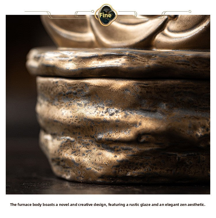 zensoullab Zen Style Incense Burner for Home Indoor Tea Ceremony Study Room Aromatherapy Ornament Sandalwood Agarwood Incense Burner Ceramic Craft