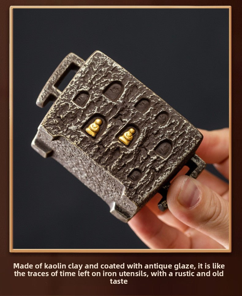 zensoullab Dunhuang Zen Buddhist Nine-Hole Incense Holder Ceramic Purple Clay Chinese Style Home Incense Tray Stand Agarwood Incense Burner Incense Burner