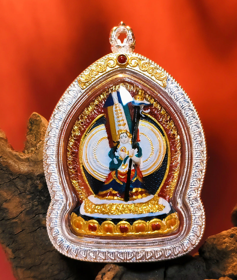 zensoullab Hand-painted Rubbing Thangka Three-dimensional Painted Black God of Wealth Gawu Box Pendant Necklace Zakiram Buddha Amulet