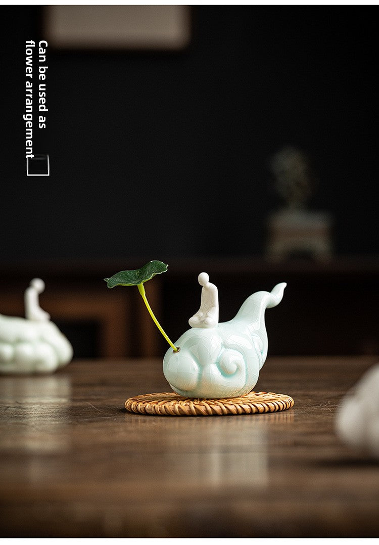 zensoullab Zen Style Formless Buddha Incense Holder Ornament Incense Burner Incense Tray Sandalwood Ceramic Monk Tea Table Decoration