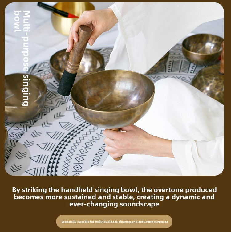 Zensoullab Nepal Hand-Held Himalaya Bowl Stick Detachable Meditation Yoga Healing Buddha Sound Bowl Xizang Himalaya Bowl Bowl