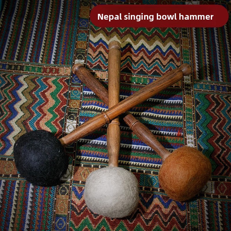 zensoullab Nepal Handmade Wool Felt Knocking Stick Tibetan Singing Bowl Mallet Sound Therapy Buddha Sound Bowl Accessories Buddha Sound Bowl Stick Hammer