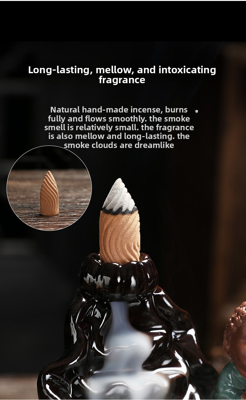 zensoullab Natural Backflow Incense Pellets Long-lasting Sandalwood Agarwood Home Indoor Incense Backflow Tower Aromatherapy Ornament Toilet