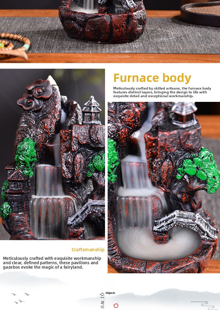 zensoullab Backflow Incense Sandalwood Indoor Aromatherapy Burner Home Living Room Resin Mountain Water Creative Small Ornament Incense Burner